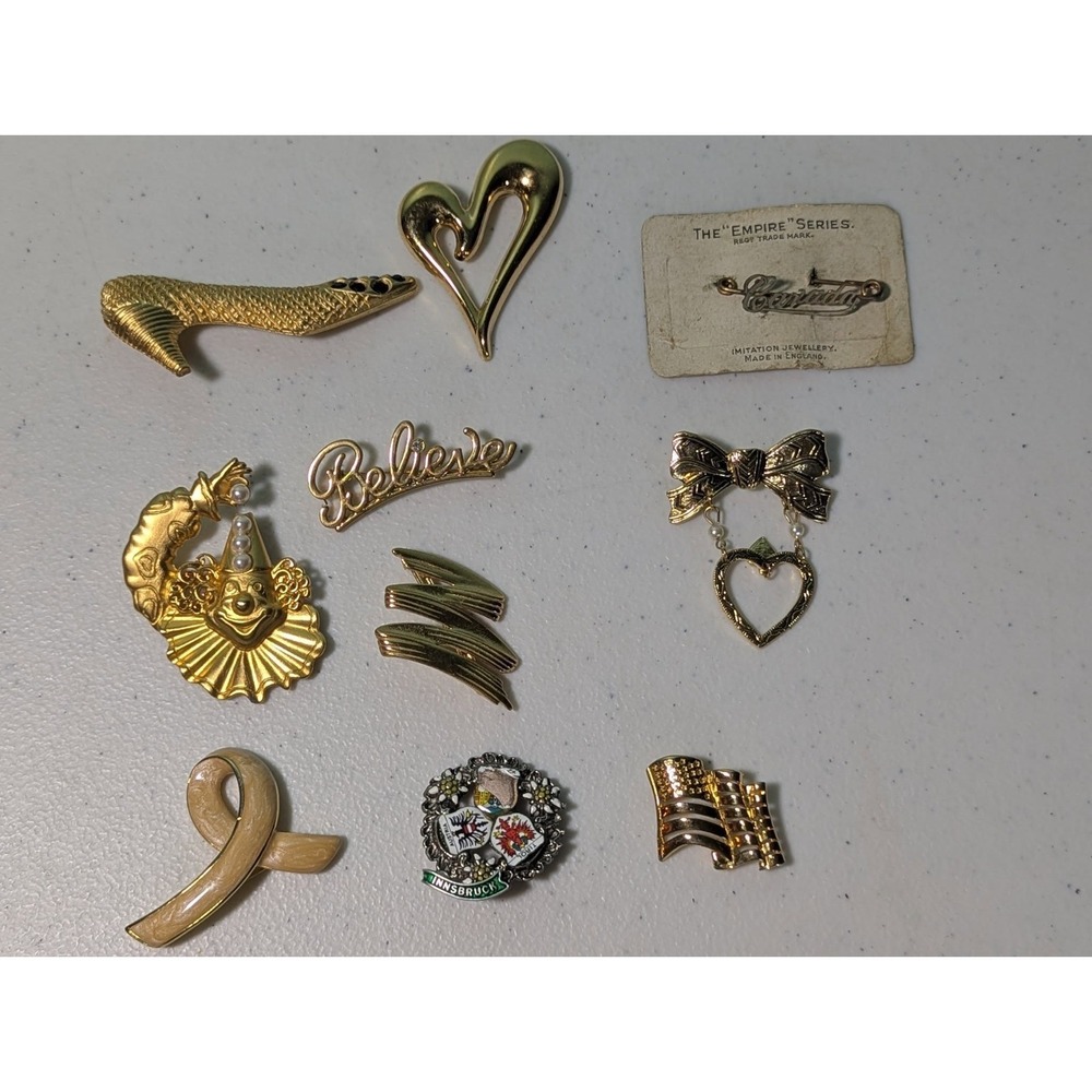 Brooches lot of 10 Different Brooches Vintage - Picture 3 of 16